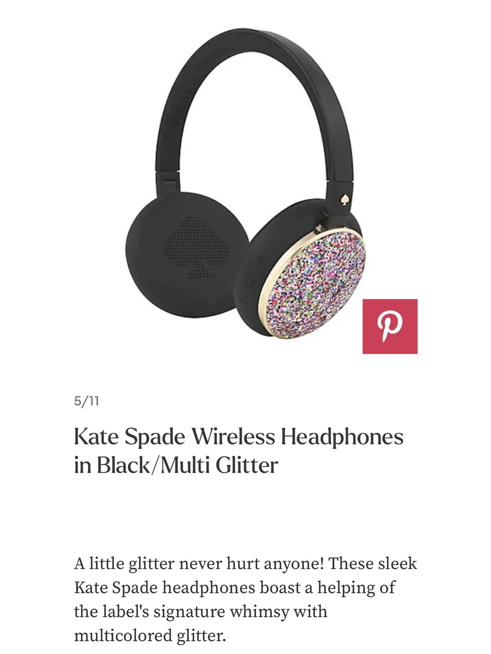Black Over-Ear Headphones with sparkle  Accents